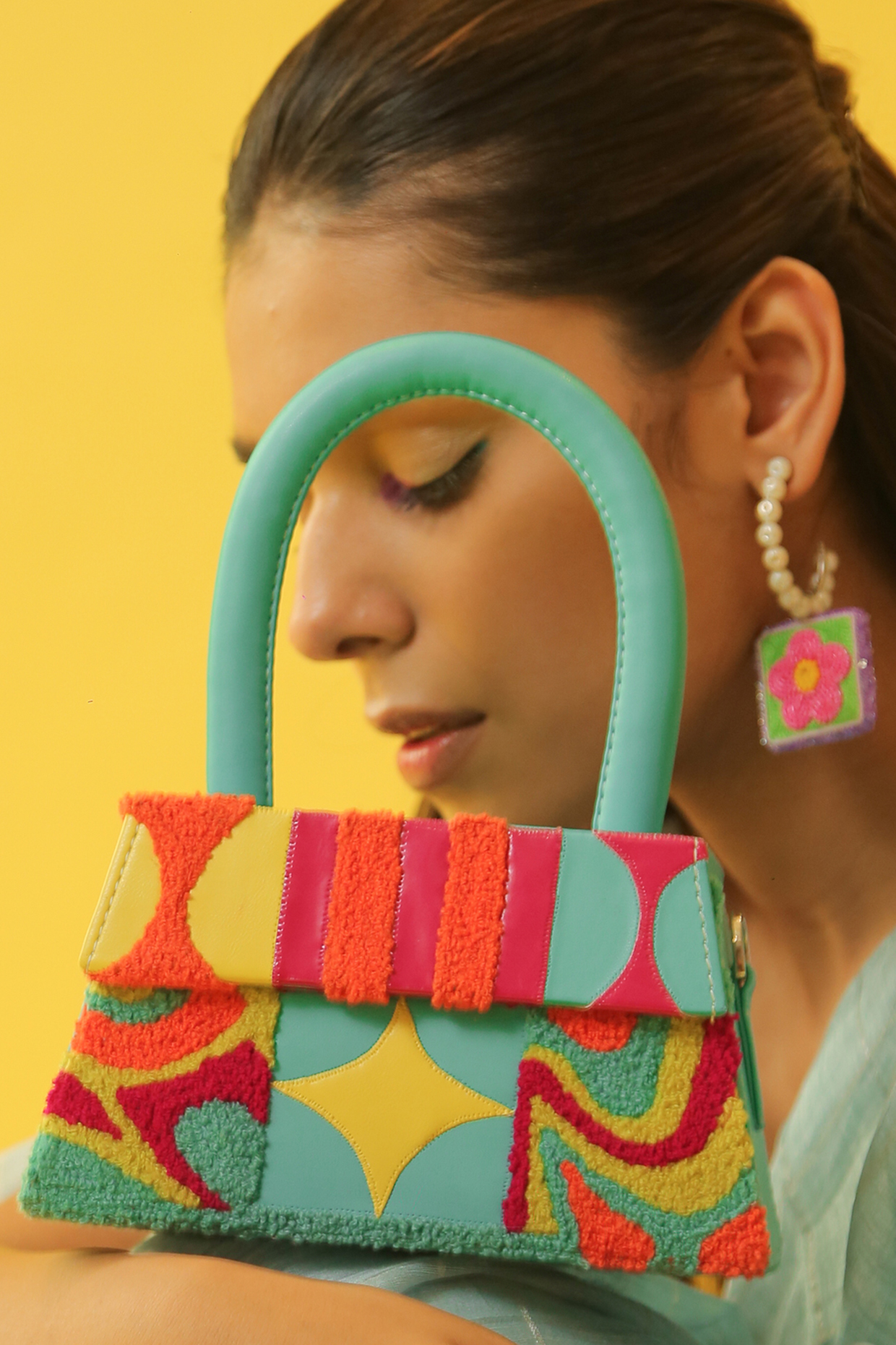 Multi-Colored Embroidered Bag by NakhreWaali at Pernia's Pop Up Shop