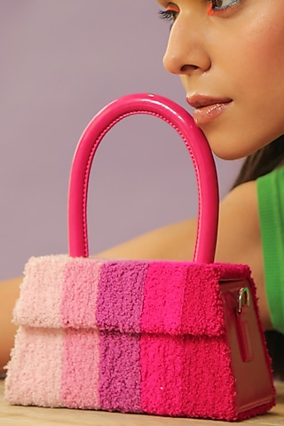 Pink Embroidered Ombre Bag by NakhreWaali