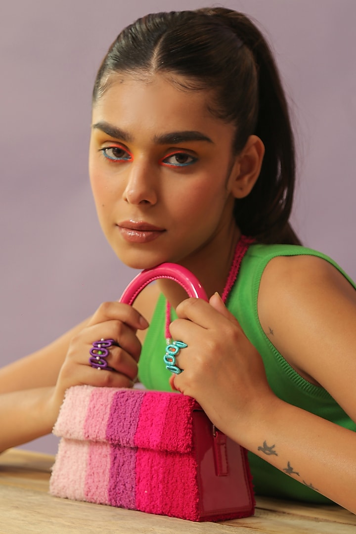 Pink Embroidered Ombre Bag by NakhreWaali at Pernia's Pop Up Shop