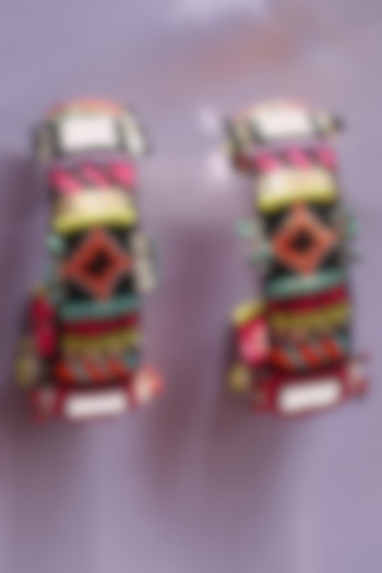 Multi-Colored Hand-Embroidered Earrings by NakhreWaali at Pernia's Pop Up Shop