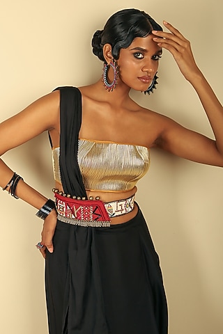 Multi-Colored Hand Embroidered Belt by NakhreWaali