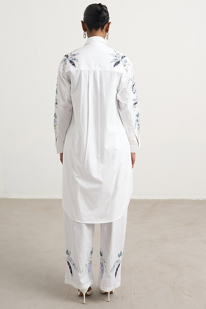 White Cotton Tropical Patchwork Co-Ord Set by Nakateki at Pernia's Pop Up Shop