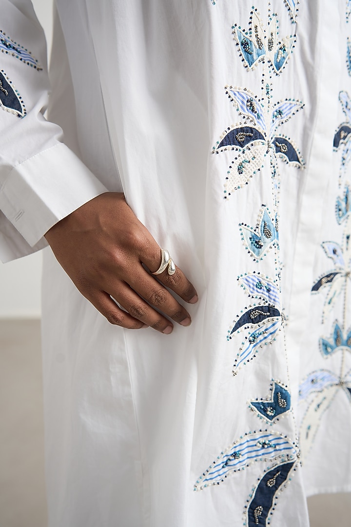 White Cotton Tropical Patchwork Co-Ord Set by Nakateki at Pernia's Pop Up Shop