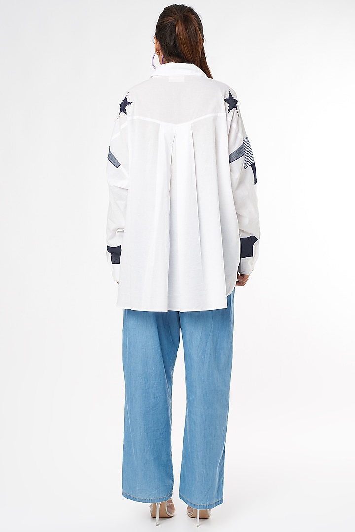 White Embroidered Shirt by Nakateki at Pernia's Pop Up Shop