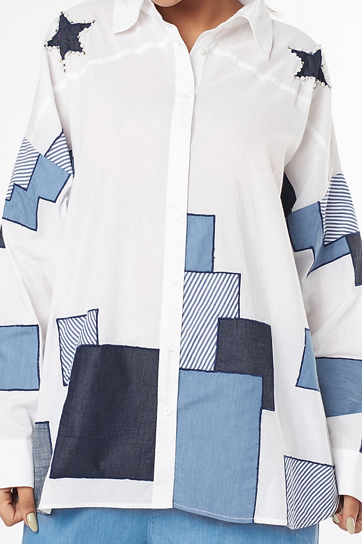 White Embroidered Shirt by Nakateki at Pernia's Pop Up Shop