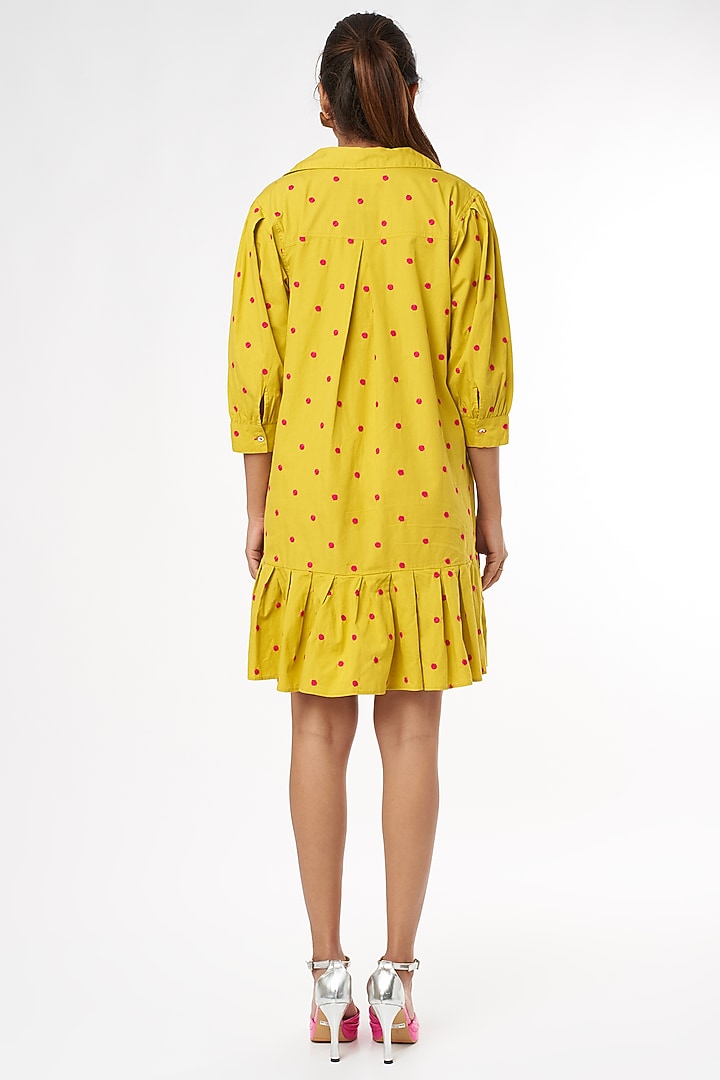 Yellow Embroidered Tennis Summer Dress by Nakateki at Pernia's Pop Up Shop