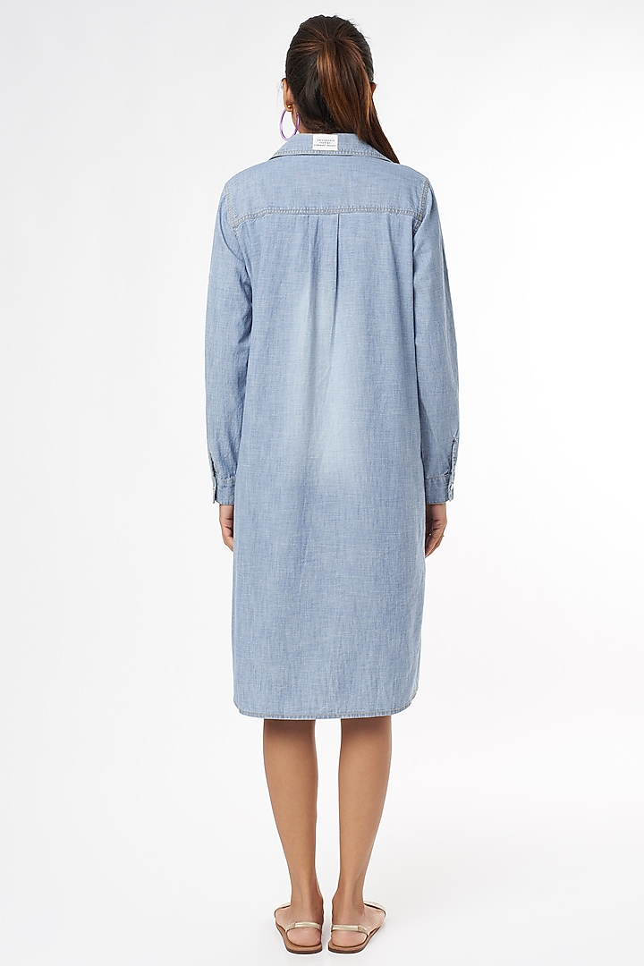 Sky Blue Abstract Motifs Shift Vacation Dress by Nakateki at Pernia's Pop Up Shop