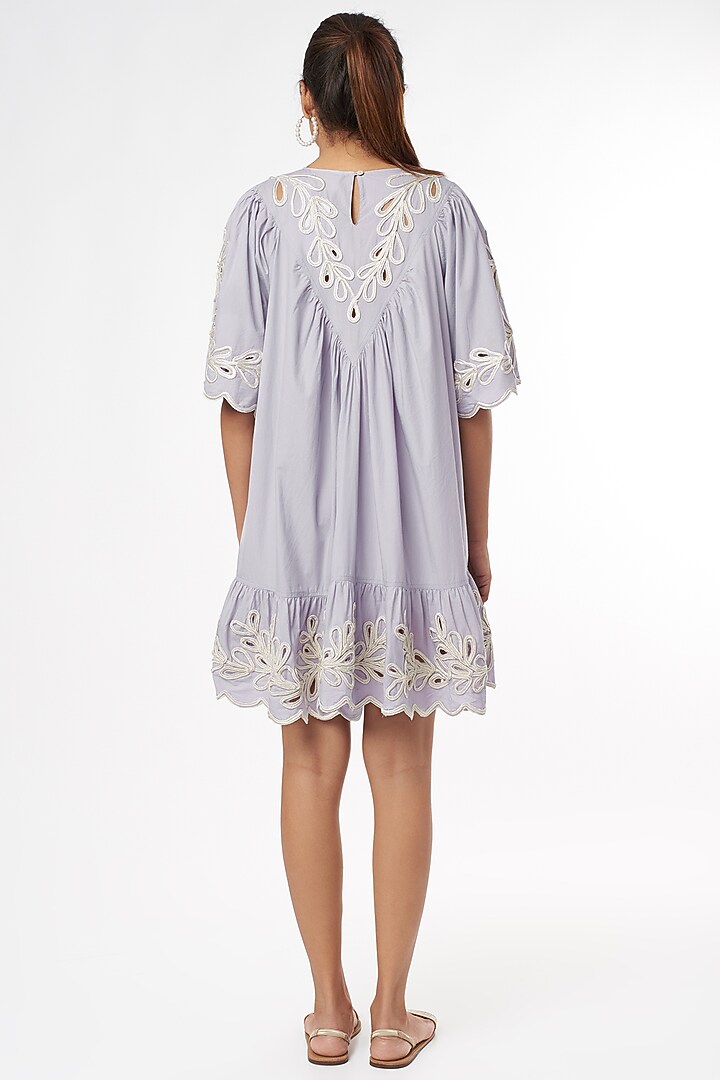 Ice Blue Embroidered Vacation Dress by Nakateki at Pernia's Pop Up Shop