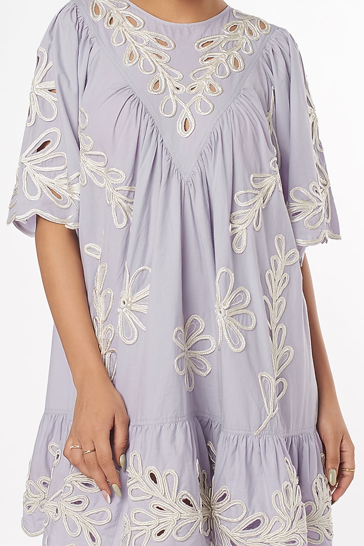Ice Blue Embroidered Vacation Dress by Nakateki at Pernia's Pop Up Shop