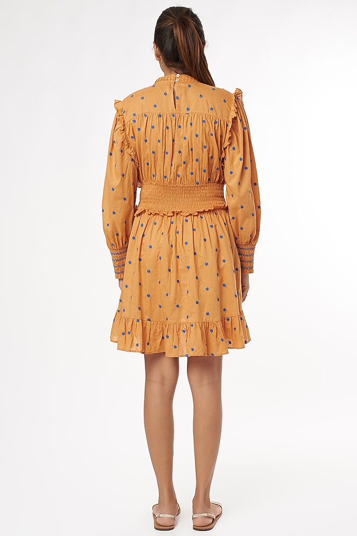 Orange Embroidered Summer Dress by Nakateki at Pernia's Pop Up Shop