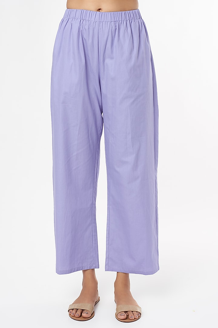 Mauve Cotton Poplin Embroidered Co-Ord Set by Nakateki at Pernia's Pop Up Shop