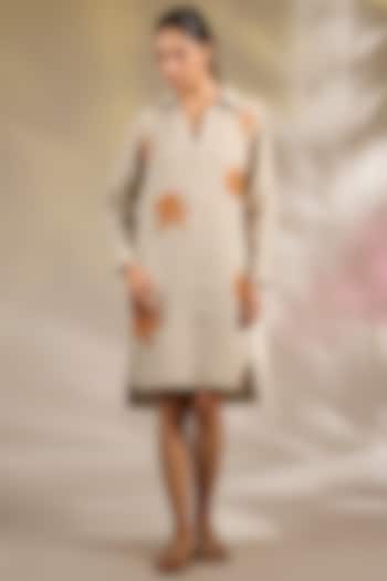 Beige Linen Vacation Dress by Nakateki at Pernia's Pop Up Shop