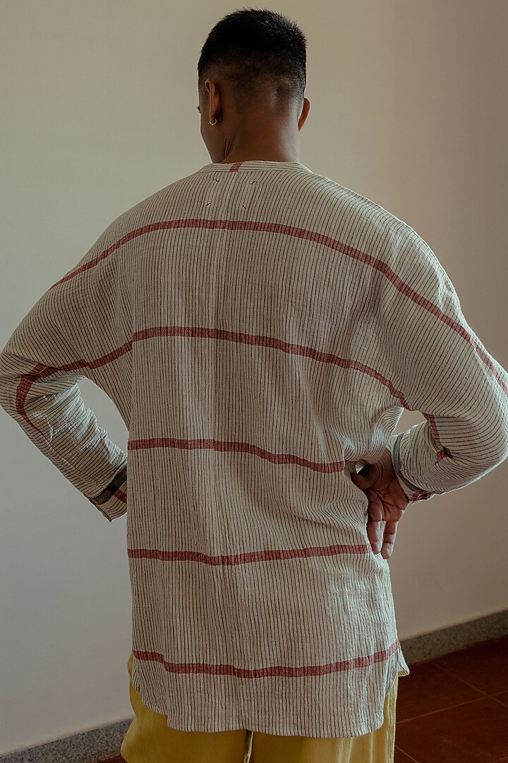 Kora Organic Cotton Party Wear Shirt by Naushad Ali Men at Pernia's Pop Up Shop