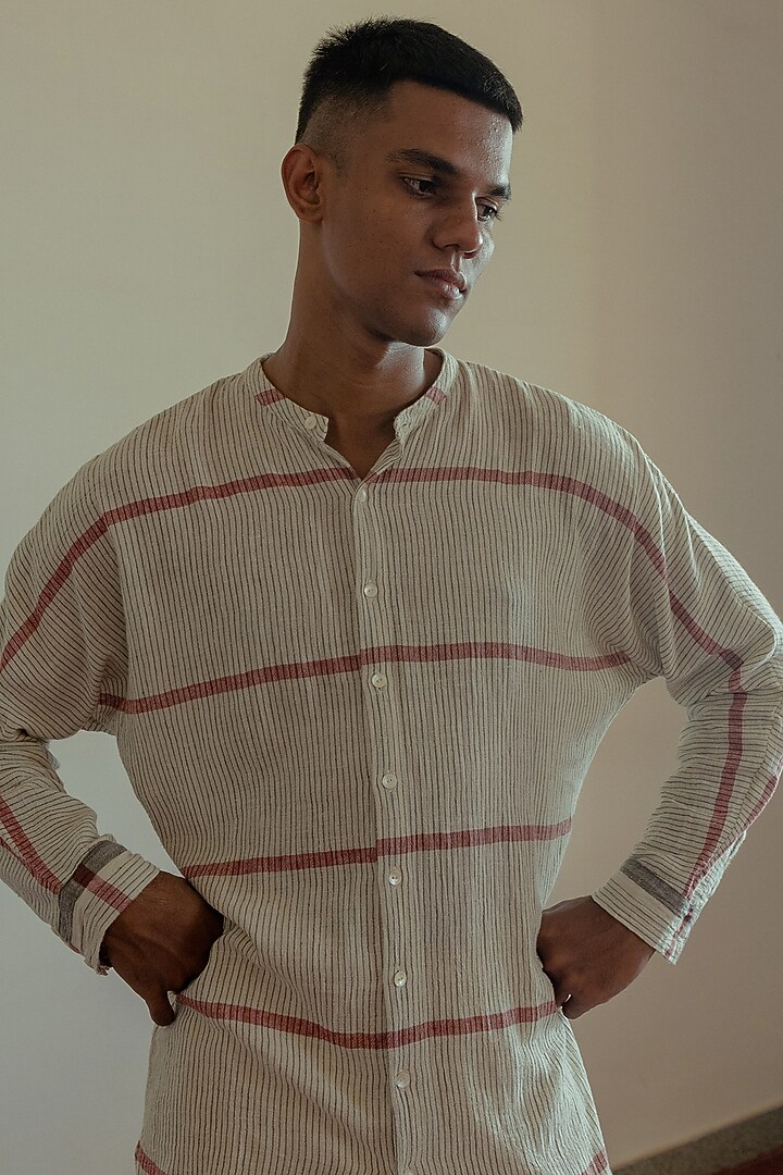Kora Organic Cotton Party Wear Shirt by Naushad Ali Men at Pernia's Pop Up Shop
