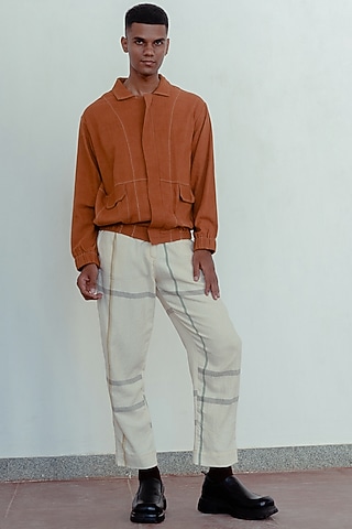 Kora Hand-Dyed Denim Trousers by Naushad Ali Men
