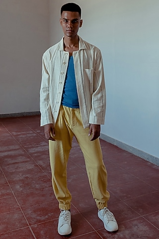 Kora & Black Hand-Dyed Shirt by Naushad Ali Men