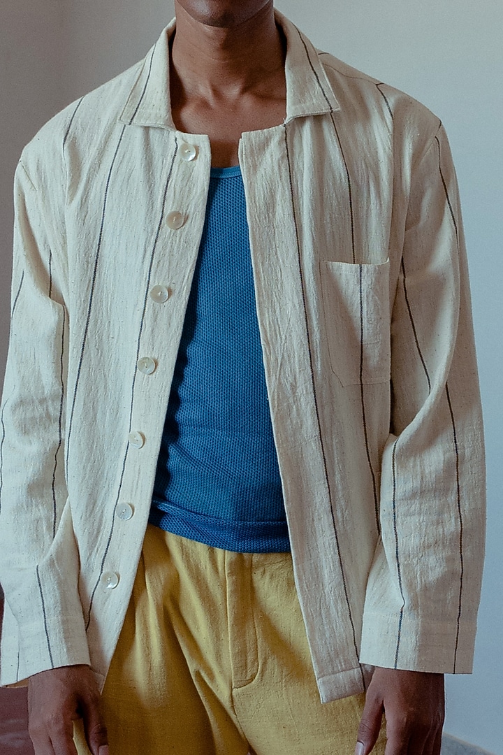 Kora & Black Hand-Dyed Party Wear Shirt by Naushad Ali Men at Pernia's Pop Up Shop