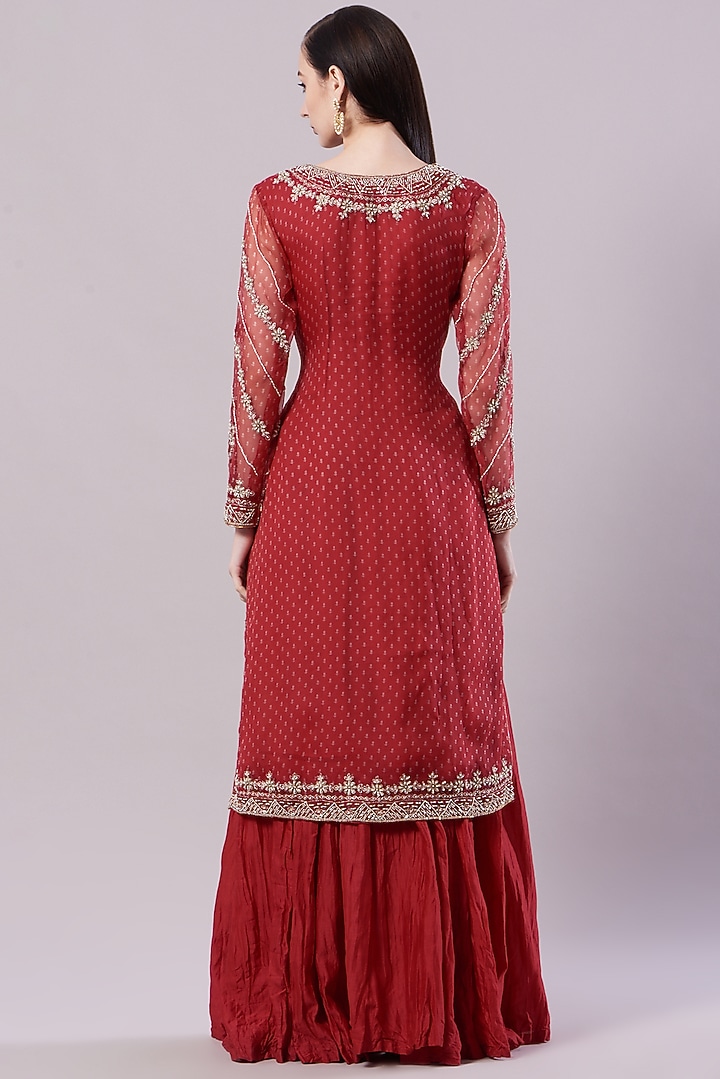 Gulab Embroidered Bandhani Kurta Set by NAMEH BY AMREEN at Pernia's Pop Up Shop