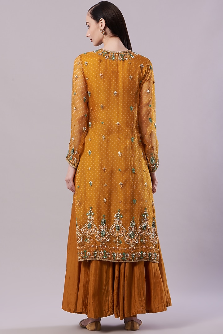 Yellow Chanderi Wedding Sharara Set by NAMEH BY AMREEN at Pernia's Pop Up Shop