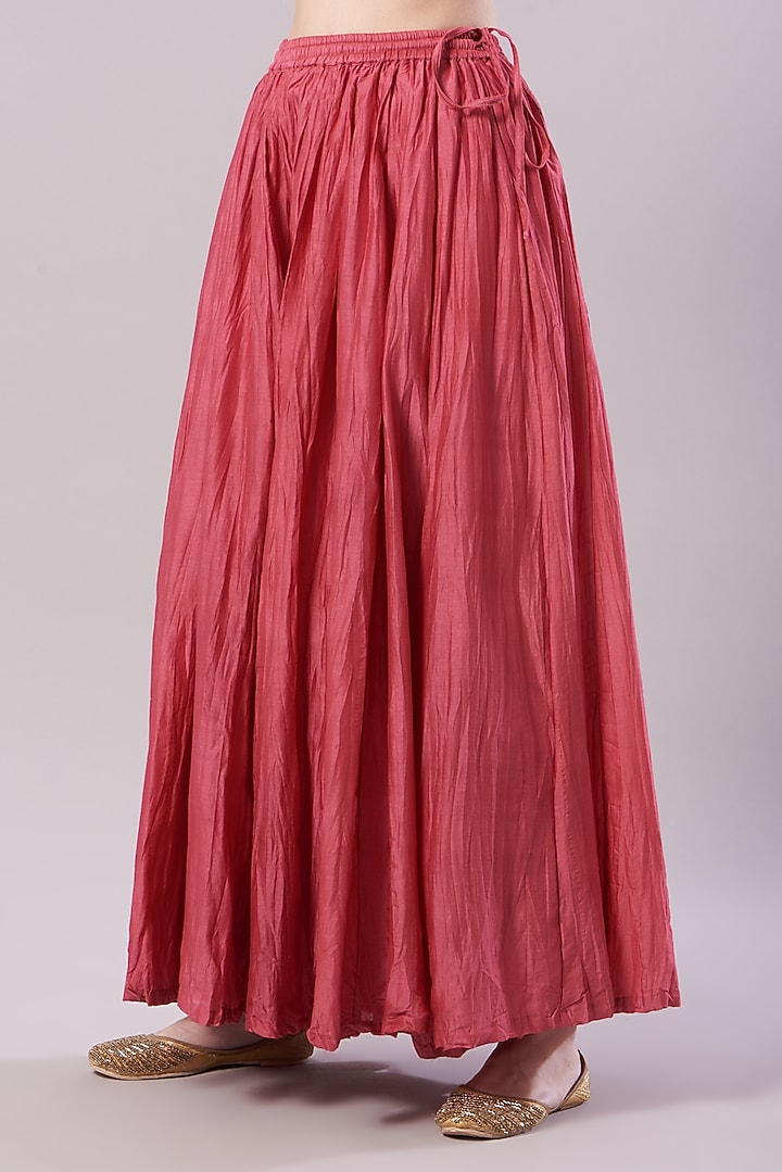 Fuchsia Crushed Chanderi Wedding Sharara Set by NAMEH BY AMREEN at Pernia's Pop Up Shop