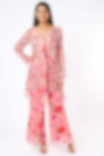 Aurora Pink Printed Tunic Set by Namah By Parul Mongia