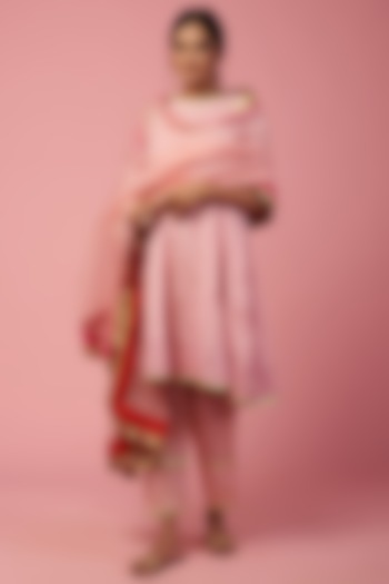 Blush Pink Cotton Anarkali Set by Namah By Parul Mongia at Pernia's Pop Up Shop