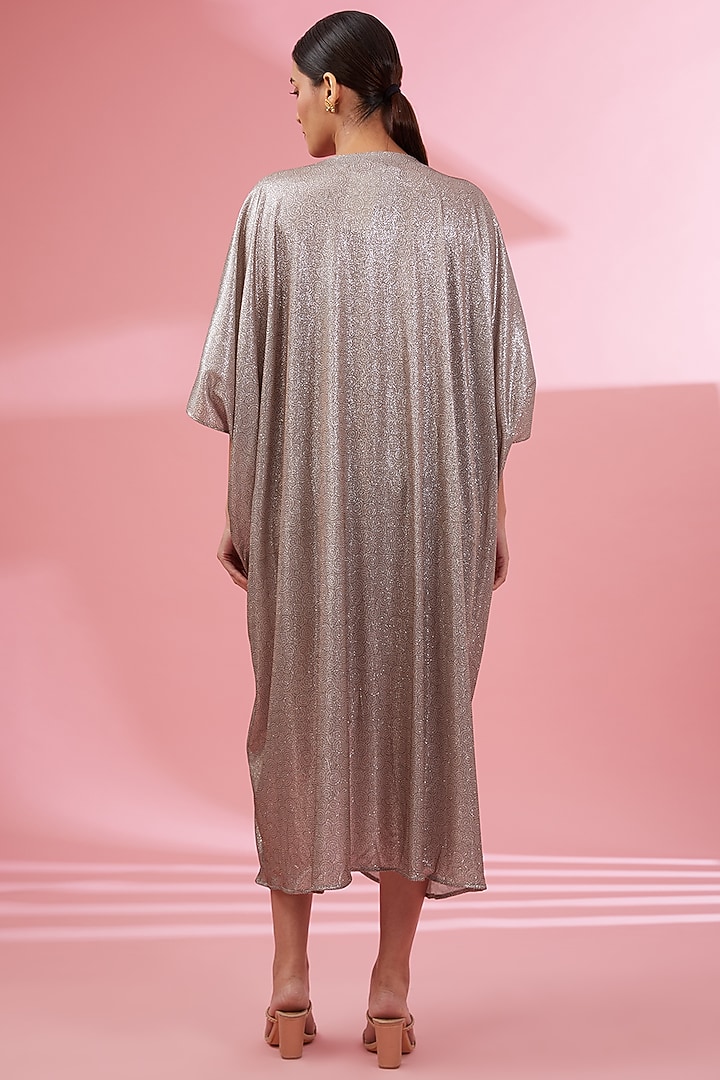 Mouse Grey Lycra Shimmer Kaftan Dress by Namah By Parul Mongia at Pernia's Pop Up Shop