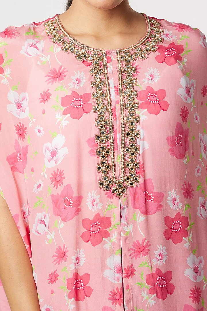 Pink Floral Printed Kurta Set by NAMRATA LAKHOTIA at Pernia's Pop Up Shop