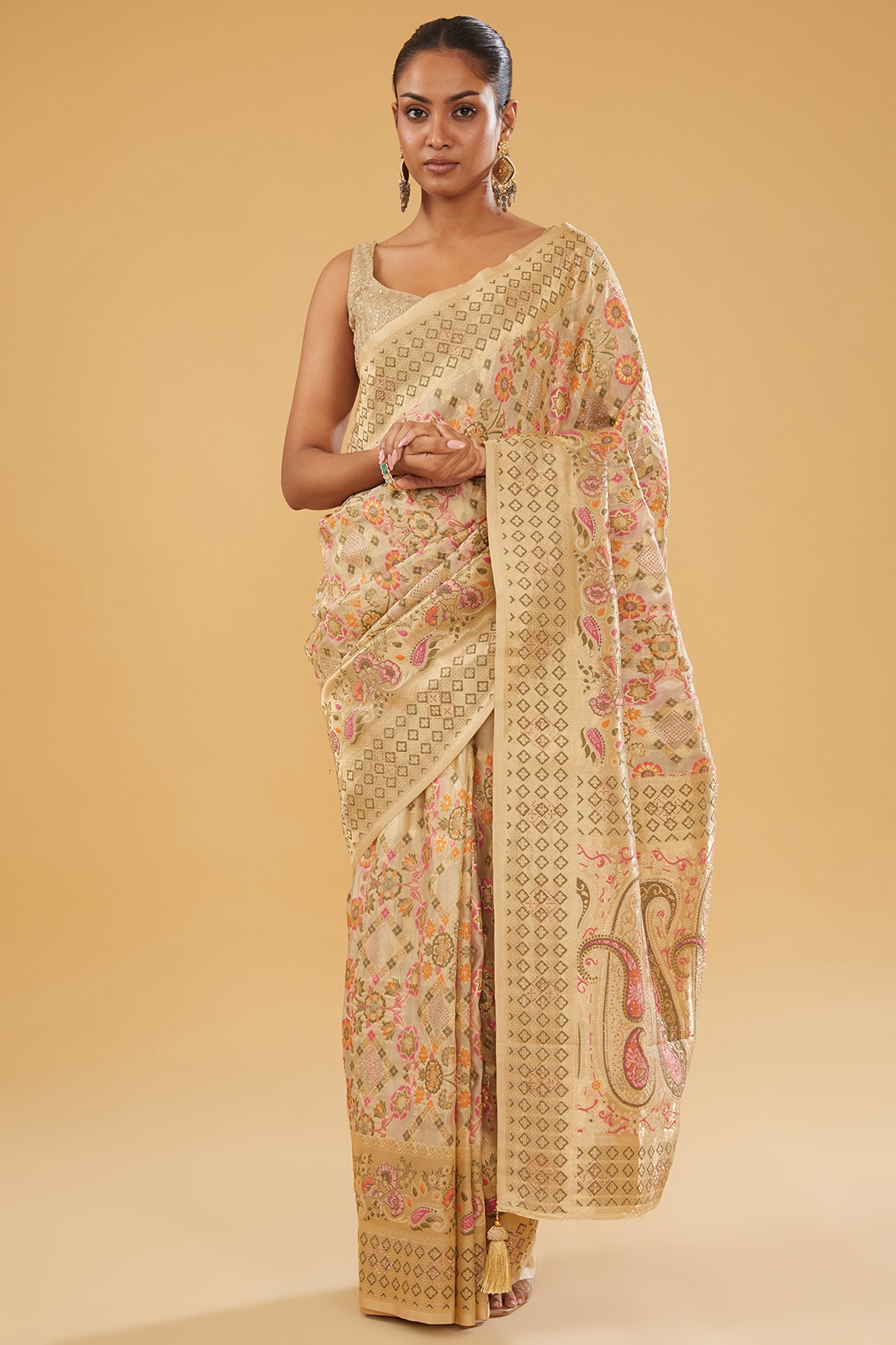 Silk Linen Plain Saree Dark Blue Color with contrast border and attached  Running Blouse-Indiehaat – Indiehaat.com