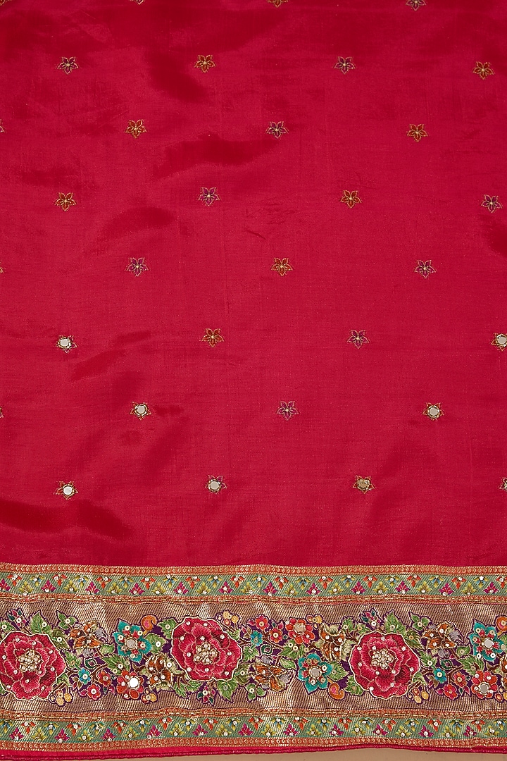 Off-White Pashmina Silk Paisley Design Party Wear Saree Set by Narmadeshwari at Pernia's Pop Up Shop