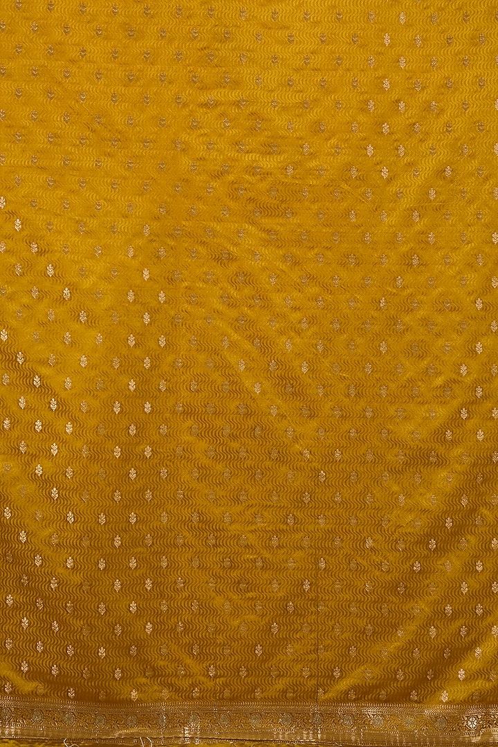 Marigold Yellow Banarasi Silk Jaal Work Festive Saree Set by Narmadeshwari at Pernia's Pop Up Shop