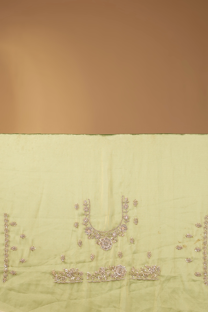 Light Green Tissue Georgette Handwork Festive Saree Set by Narmadeshwari at Pernia's Pop Up Shop