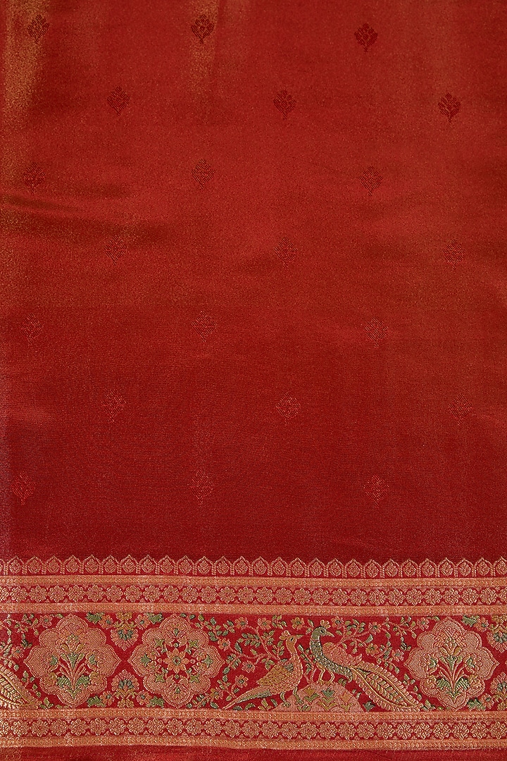 Beige Crepe Silk Zari Motif Party Wear Saree Set by Narmadeshwari at Pernia's Pop Up Shop