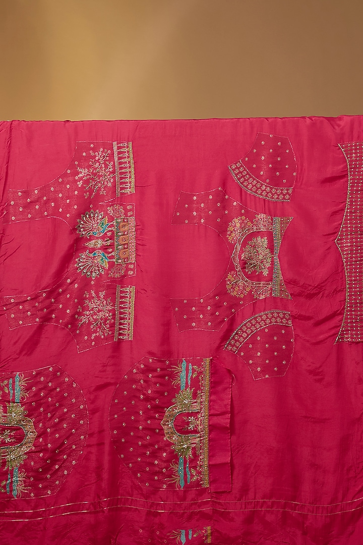 Cream Pashmina Silk Floral Party Wear Saree Set by Narmadeshwari at Pernia's Pop Up Shop