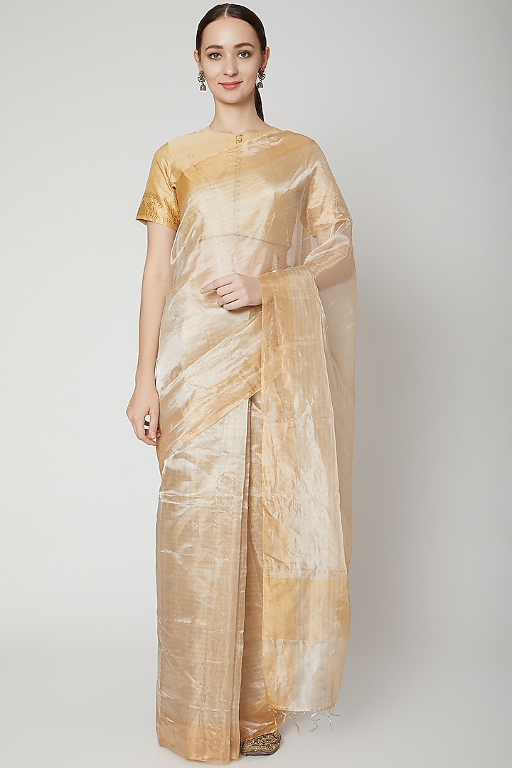 Nude Tissue Silk Saree by NARMADESHWARI