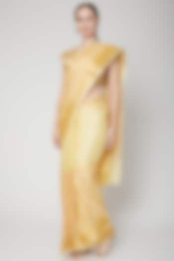 Lime Yellow Embroidered Festive Saree by NARMADESHWARI at Pernia's Pop Up Shop