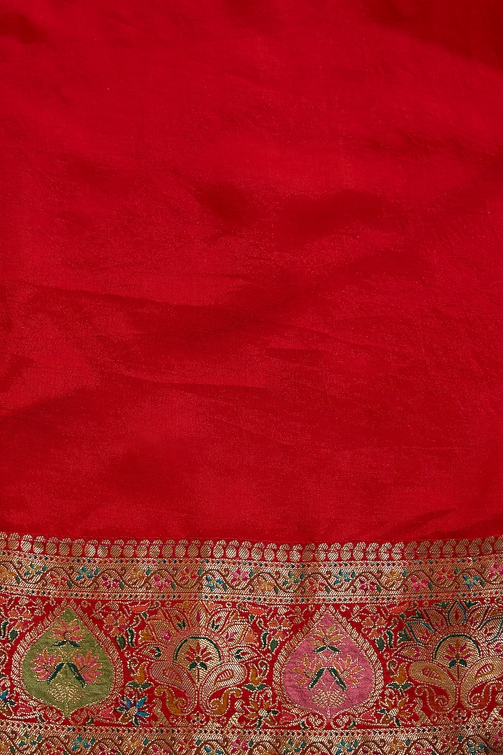 Multi-Colored Satin Silk Zari Work Patola Festive Saree Set by NARMADESHWARI at Pernia's Pop Up Shop