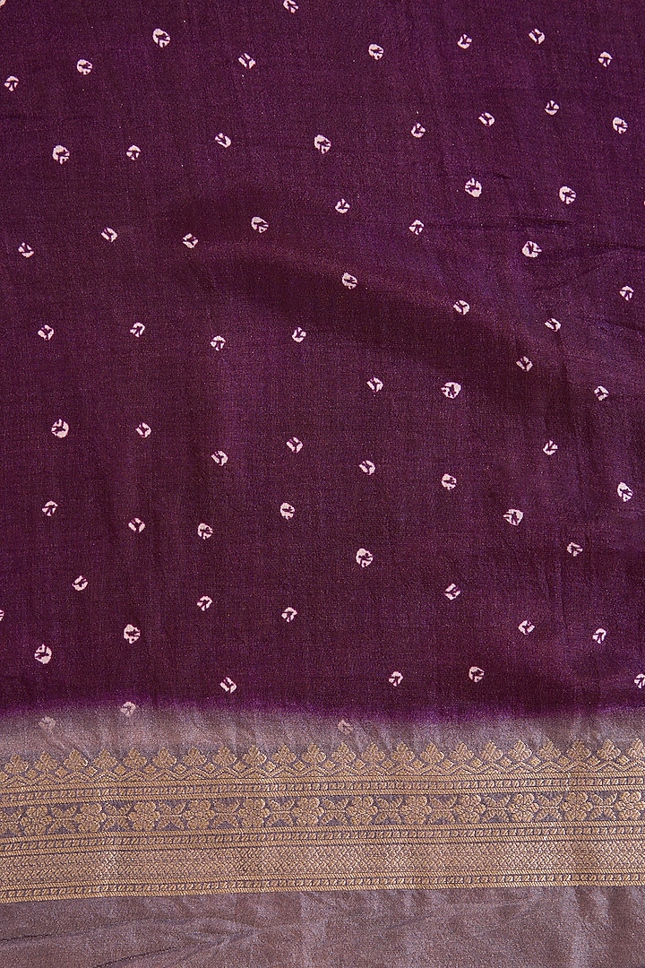 Wine Georgette Printed Festive Saree Set by NARMADESHWARI at Pernia's Pop Up Shop