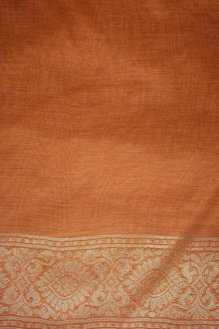 Orange Cotton Silk Zari Work Festive Saree Set by Narmadeshwari at Pernia's Pop Up Shop