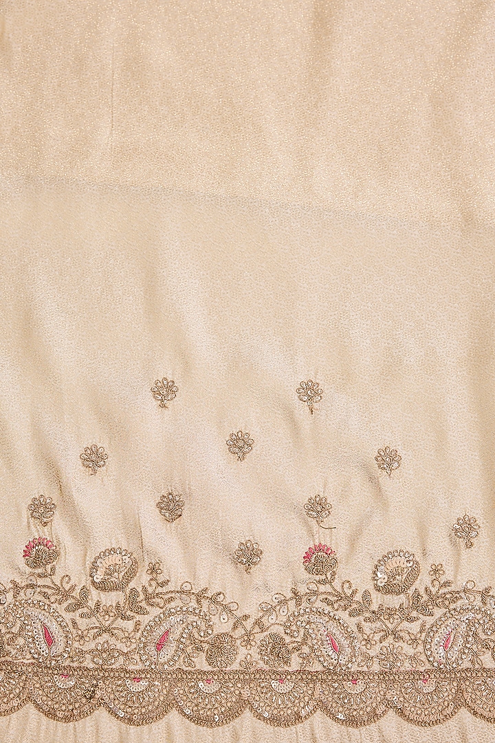 Golden Banarasi Silk Zari Embellished Party Wear Saree Set by Narmadeshwari at Pernia's Pop Up Shop