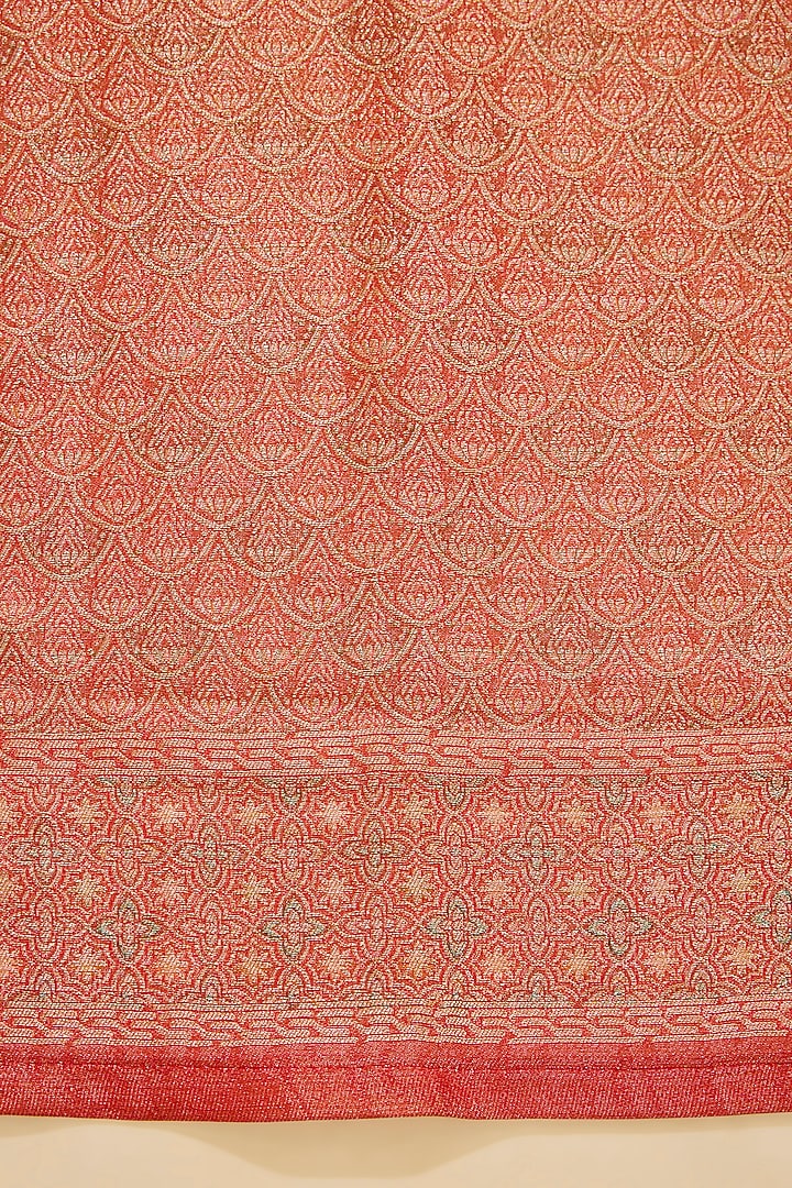 Beige Silk Embroidered & Printed Party Wear Saree Set by NARMADESHWARI at Pernia's Pop Up Shop