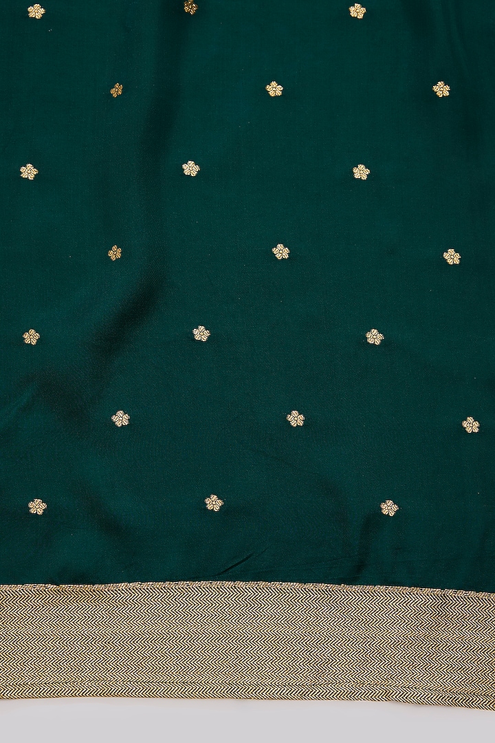 Blue Crepe Silk Embroidered Festive Saree Set by NARMADESHWARI at Pernia's Pop Up Shop