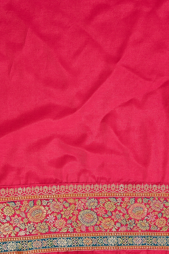 White Silk Embroidered Festive Saree Set by NARMADESHWARI at Pernia's Pop Up Shop