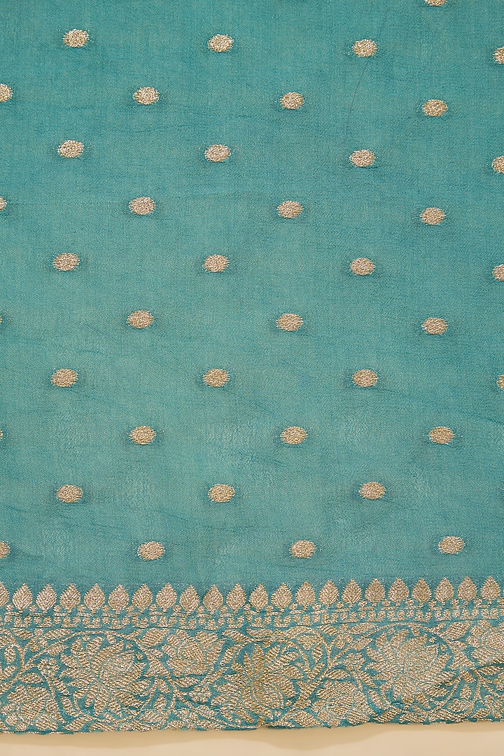 Green Georgette Embroidered Festive Saree Set by NARMADESHWARI at Pernia's Pop Up Shop