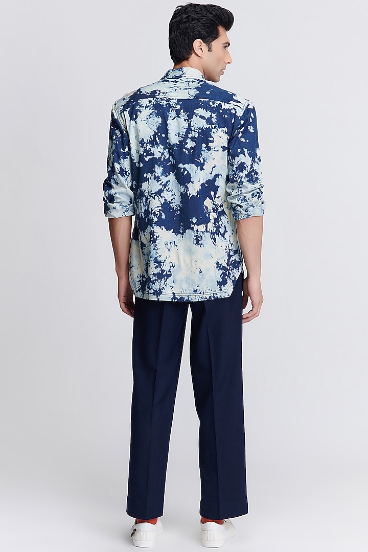 Navy Denim Shacket by S&N by Shantnu Nikhil Men at Pernia's Pop Up Shop