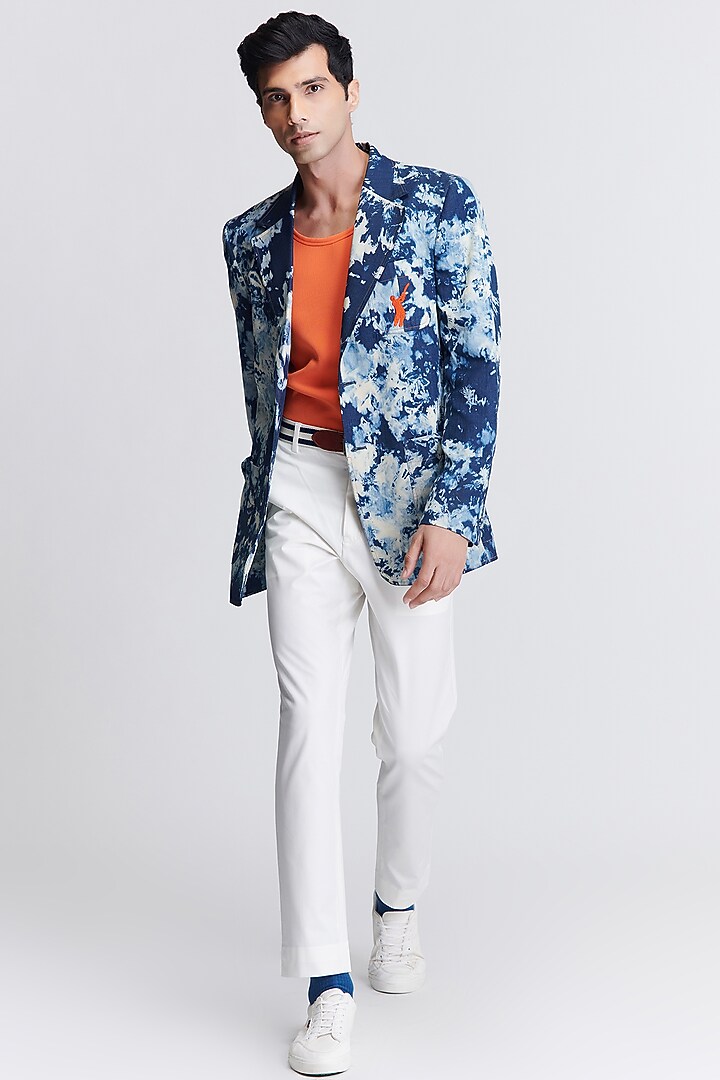 Navy Denim Jacket by S&N by Shantnu Nikhil Men at Pernia's Pop Up Shop