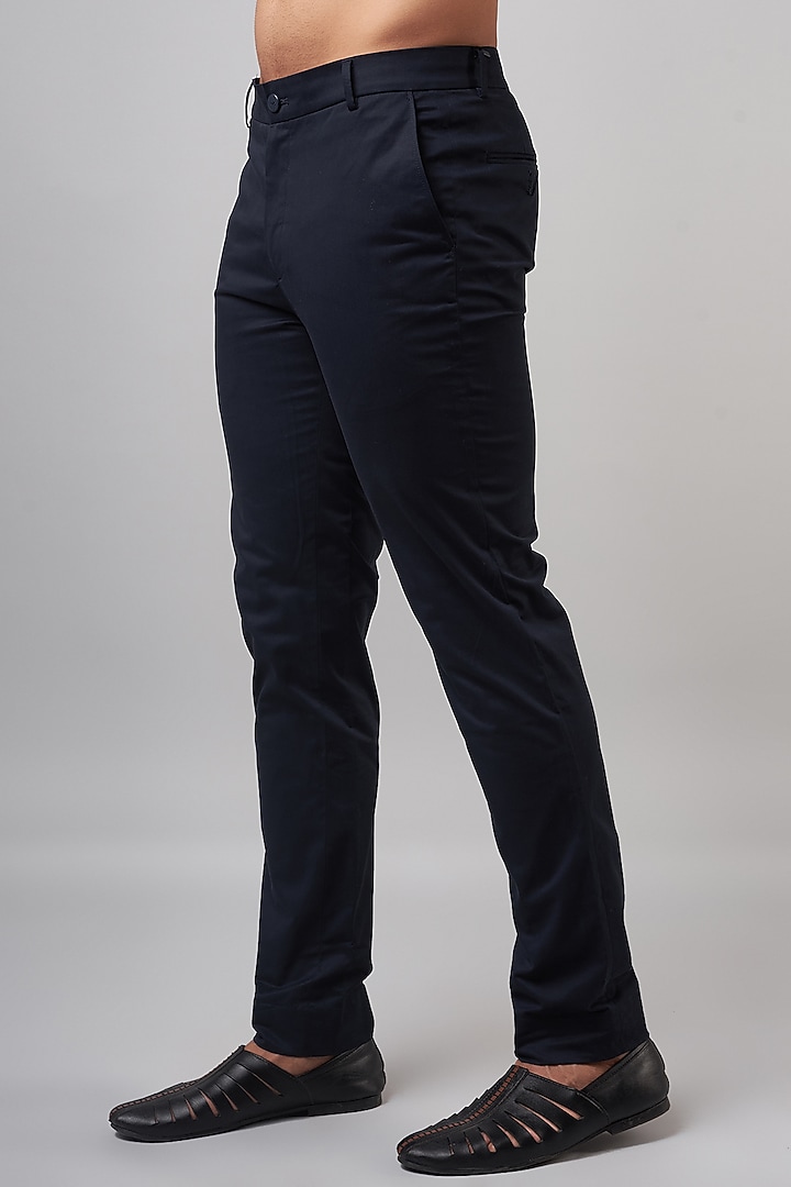 Navy Blue Georgette Embroidered Nehru Jacket Set by Shantnu & Nikhil Men at Pernia's Pop Up Shop