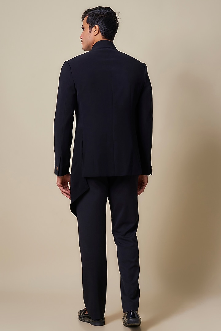 Obsidian Black Sandwash Groom Bandhgala by Shantnu & Nikhil Men at Pernia's Pop Up Shop