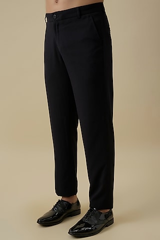 Black Blended Pants by Shantnu & Nikhil Men
