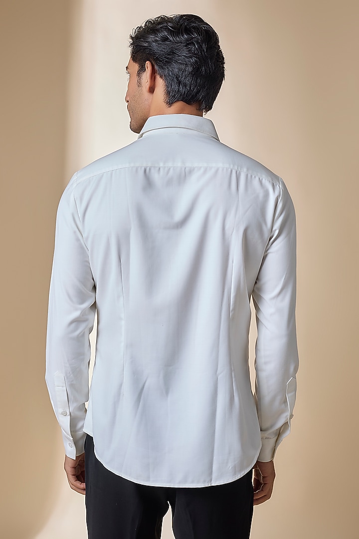 White Cotton Wedding Shirt by Shantnu & Nikhil Men at Pernia's Pop Up Shop